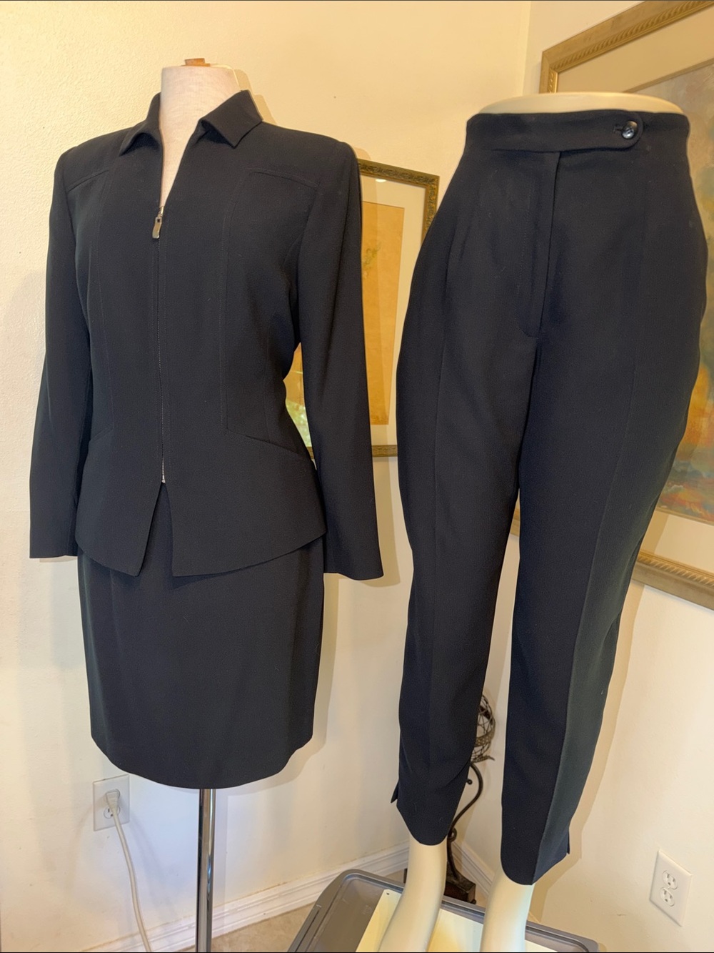 Lord & Taylor Exclusively For You Black Three-Piece Suit Jacket/Skirt/Pants 4P